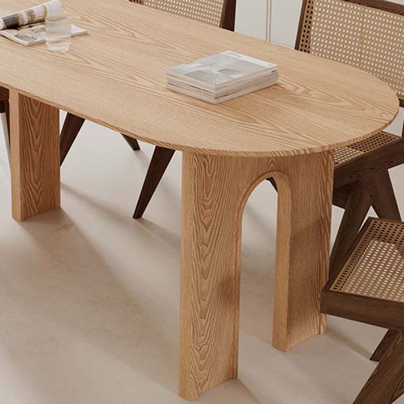 Modern Wooden Dining Table Double Pedestal Dinner Table for Dining Room