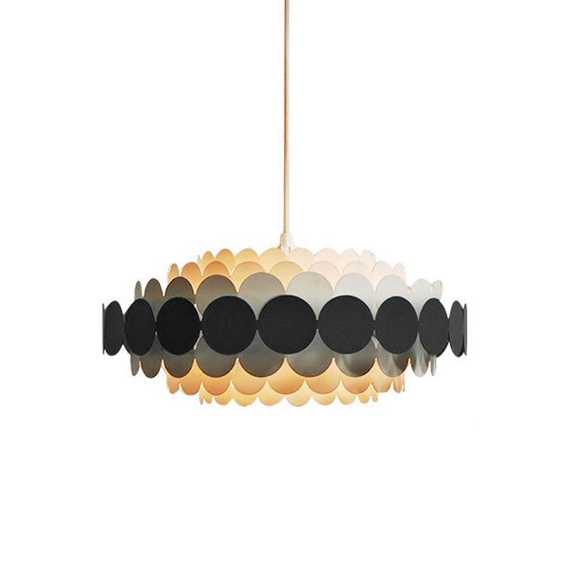 Living Room Pendant Chandelier Nordic Style Chandelier Lighting Fixture with Circle Metal Shade