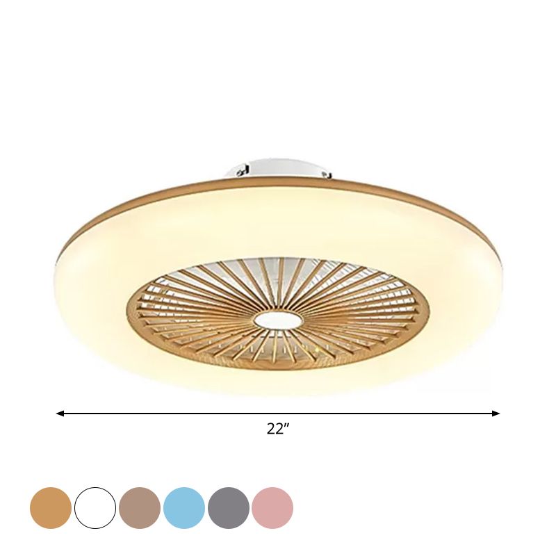 Runde Schlafzimmer 5-Blüten-Halbflush-Acryl-LED-LED zeitgenössischer Anhänger-Lüfter, 22 "breit