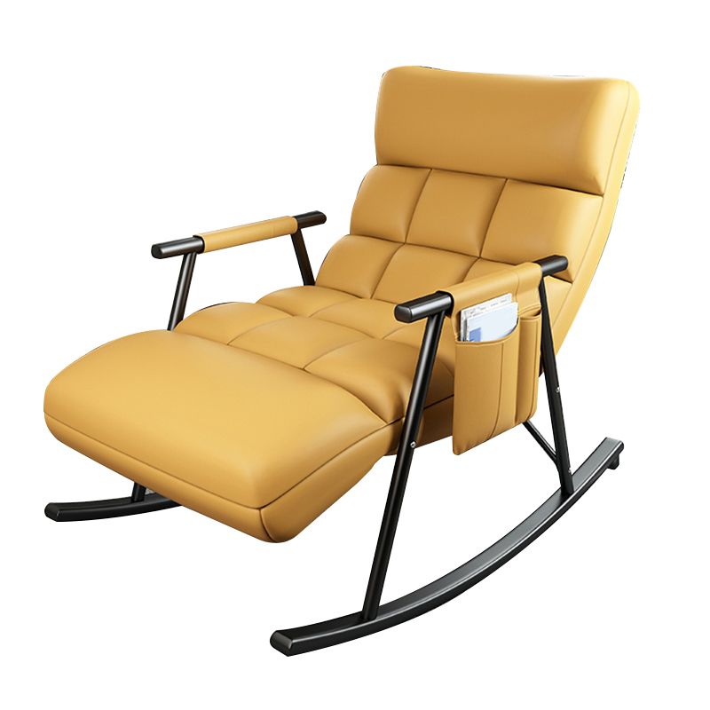 Contemporary Rocking Chair Cotton Upholstered Tufted Wing Chair Back Indoor Rocking Chair