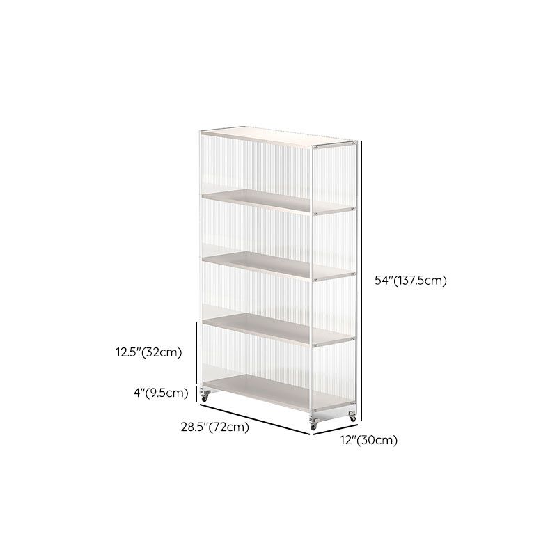Closed Back Vertical Bookshelf Modern Style Acrylic Bookcase for Office