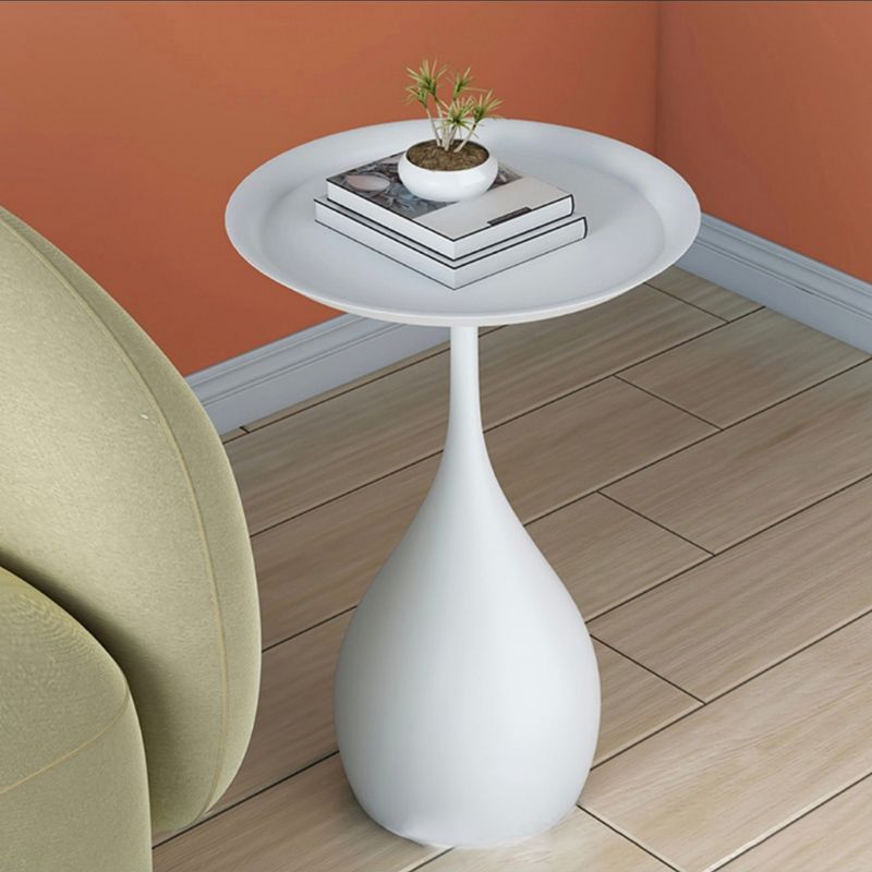 Mid-Century Side Table Metal Pedestal Tray Top Living Room End Table