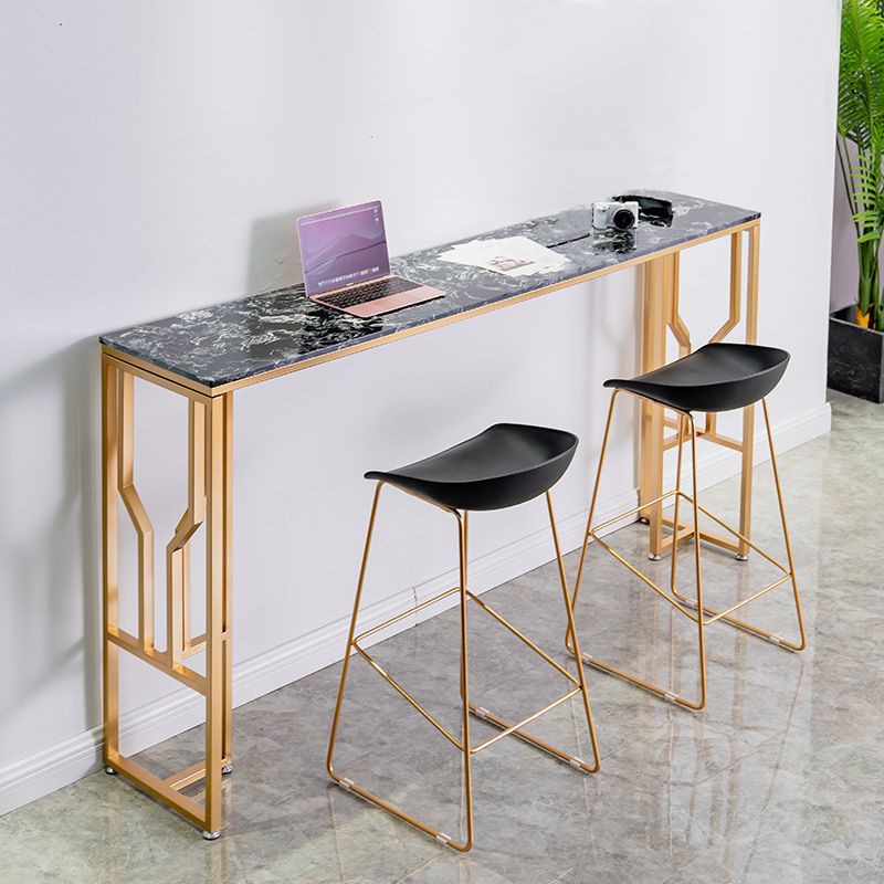Glam Bar-height Table with Gold Legs and Metal Base Bar Table
