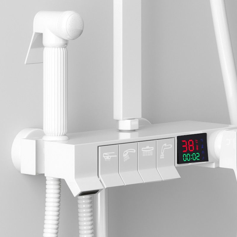 Arm Shower Faucet Wall Mounted Shower Metal Shower System with Slide Bar