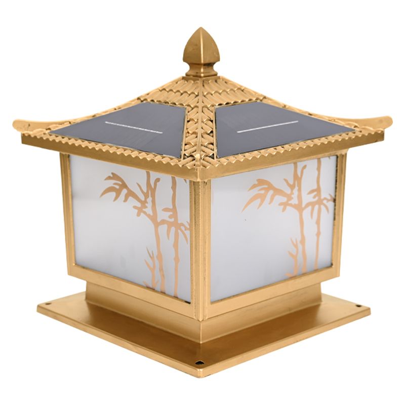 Modern Pillar Lamp Simplicity LED Solar Lighting Fixture for Garden