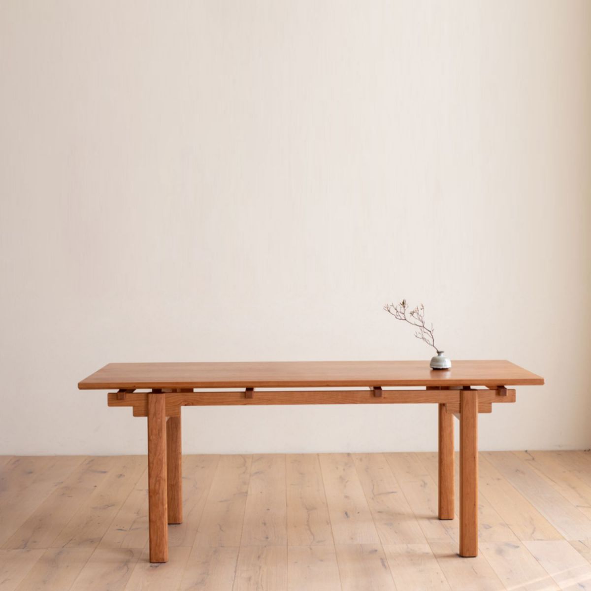 Cherry Wooden Table Rectangle Dining Table for Kitchen Dining Room