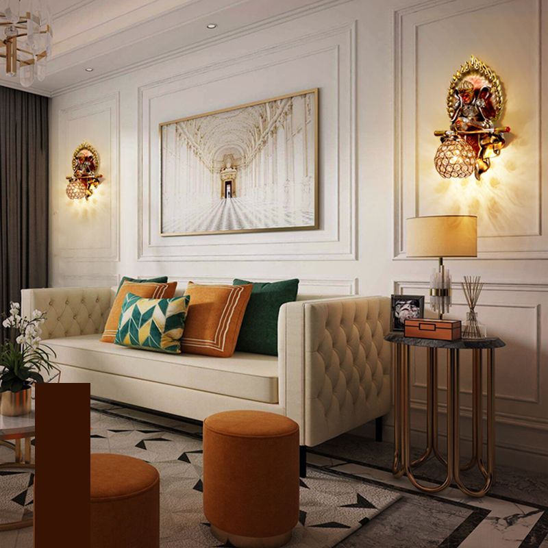 Lámpara de pared decorativa decorativa de 1 luces decorativas de 1 luces decorativas de 1 luces con sombra de cristal