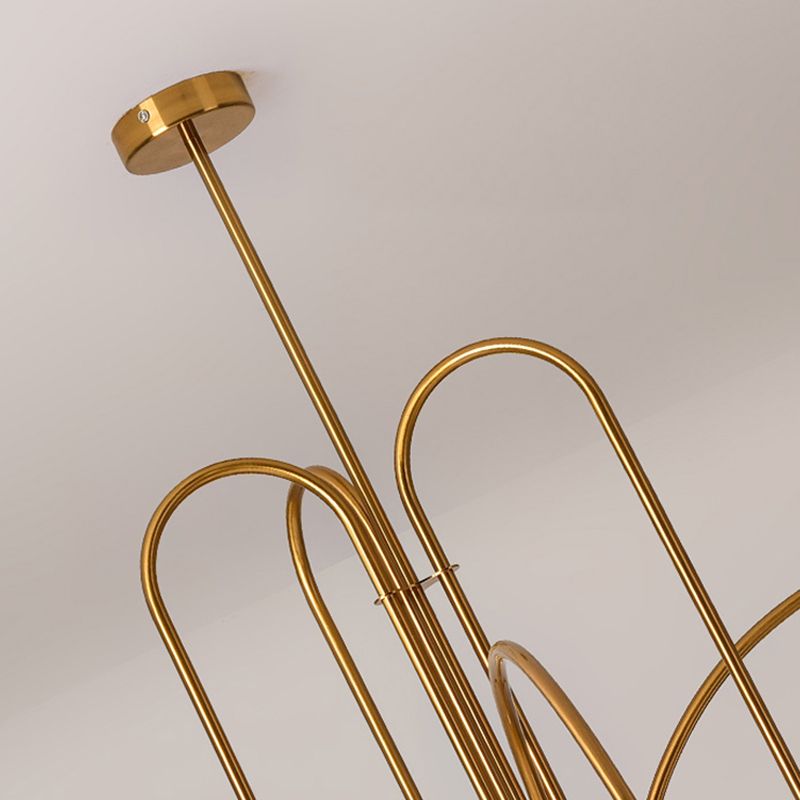 Moderne stijl bolvormige tint tak hangend licht glas multi -light kroonluchter