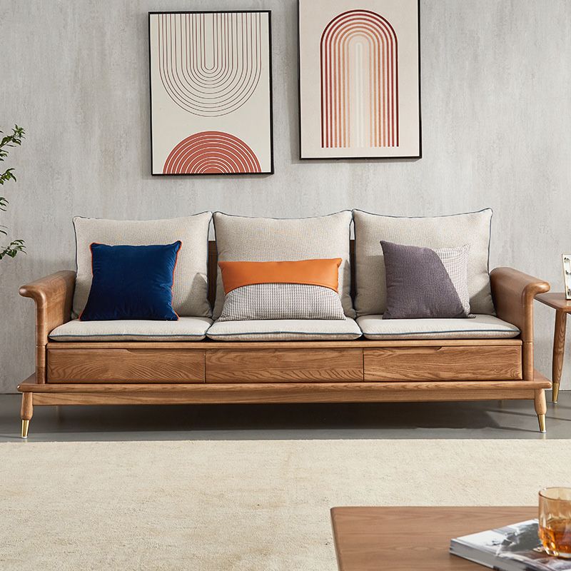 Country/Farmhouse sofa Fabric Living Room Rolled Arm Seating