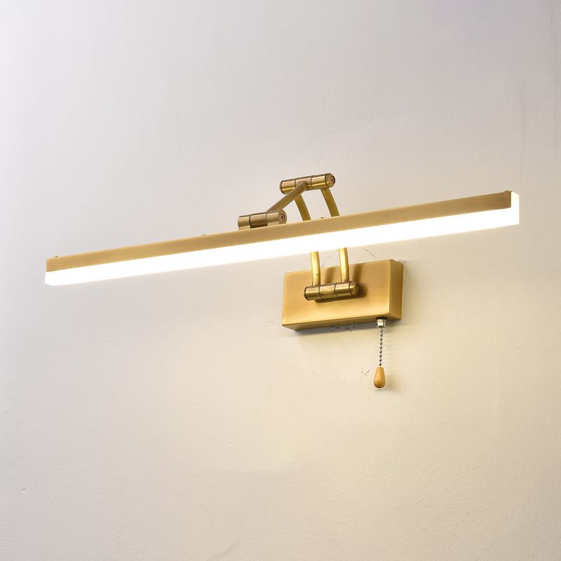 Luces de tocador montadas en la pared recta de mediados de siglo Ideas de iluminación de pared de luz para el baño