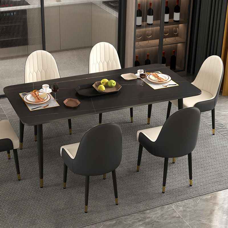 Modern Rectangle Stone Dining Table 1/2/7 Pieces Dining Set for Dining Room