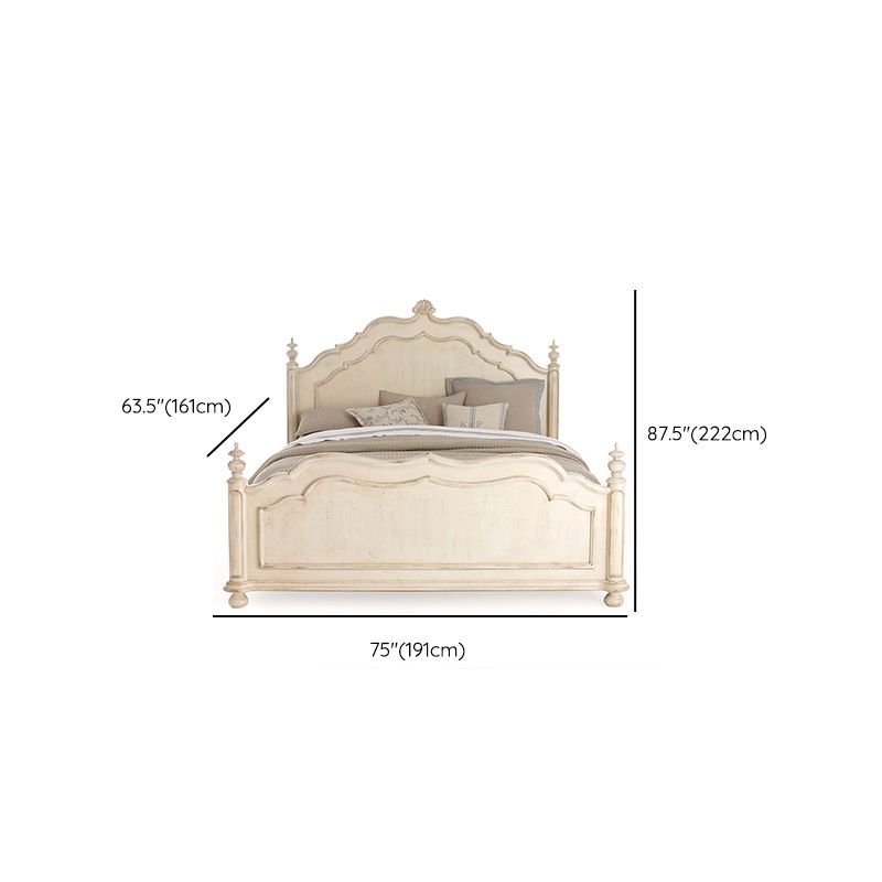 Victorian Solid Color Slat Bed Arched Bed With Custom Wood Legs