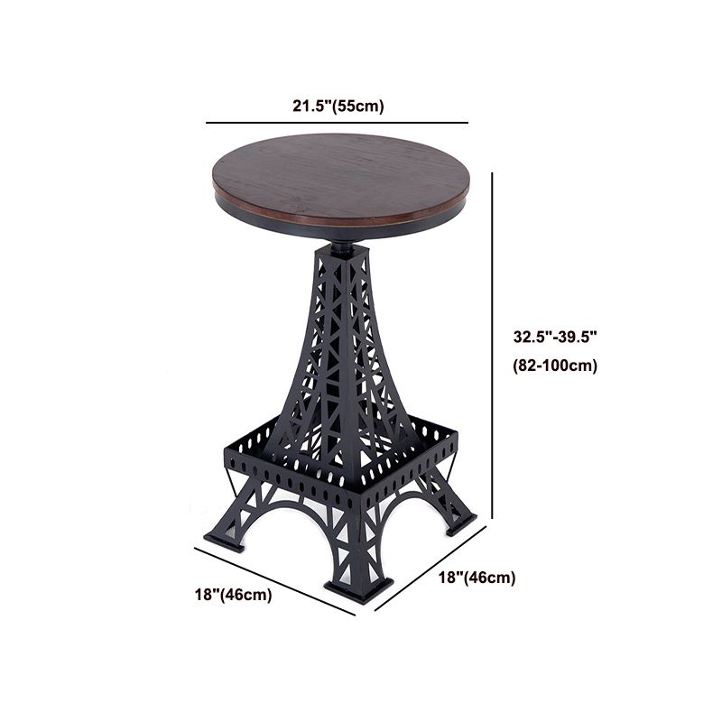 Industrial 1/2/3 Pieces Round Bar Table Set Solid Wood Bar Table Set for Dining Room