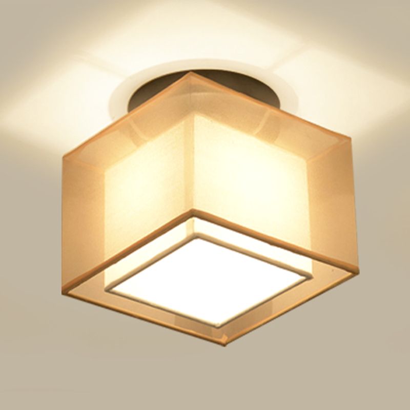 Plafoniera da incasso in tessuto stile cinese quadrata/rotonda per sala da pranzo