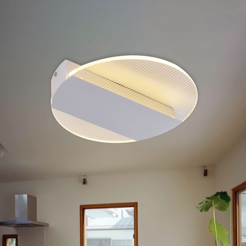 Geometrical Flushmount Lighting Minimal Acrylic Black/White/Gold LED Ceiling Flush in White/Warm Light