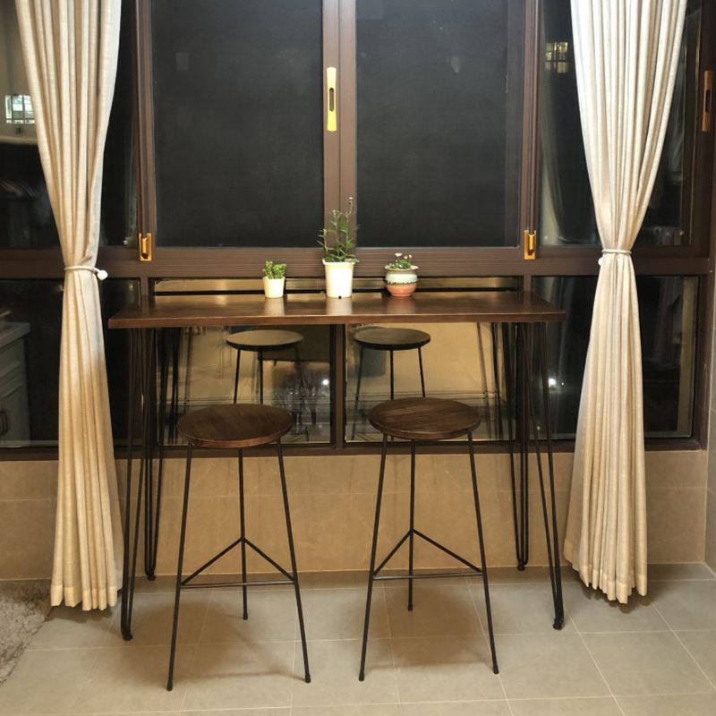 Modern Armless Counter Stool Iron Cafe Bar Stool with Seat and Pedal