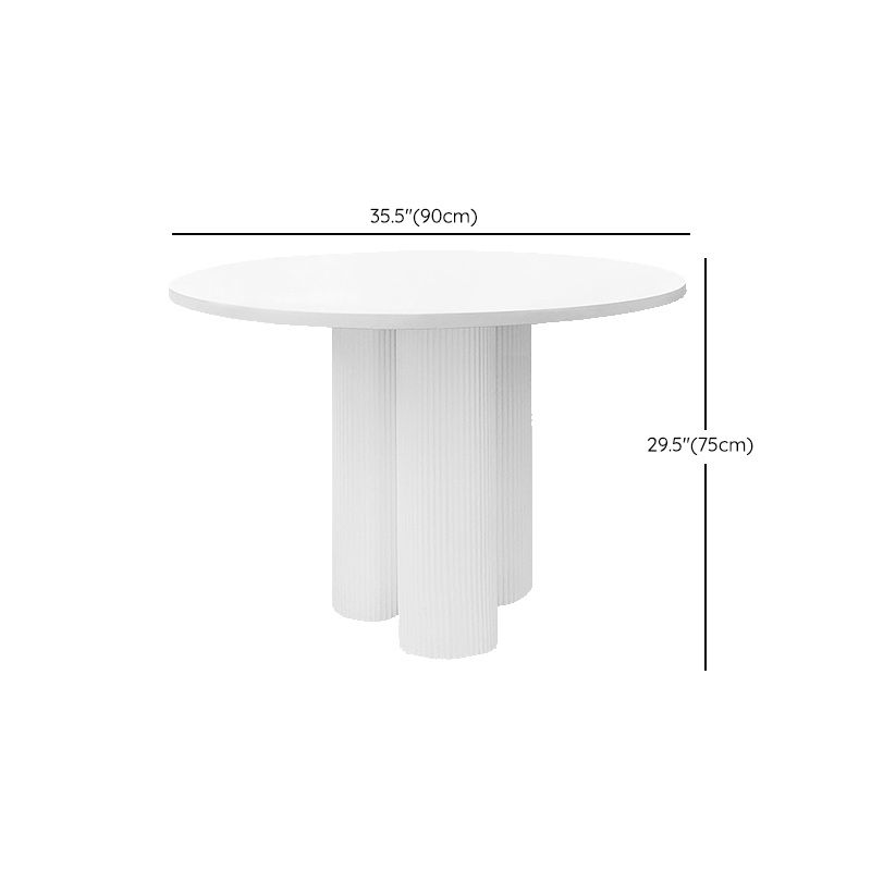 Stone Top Dining Table Modern Round Dining Table with 3 Iron Legs