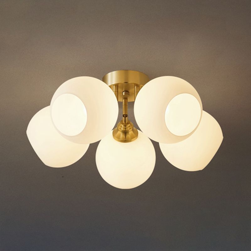 Luz de techo esférico múltiple iluminación de techo de vidrio de estilo moderno para sala de estar