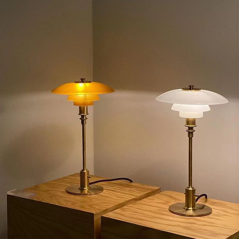 Lampada da tavolo a forma unica vetro contemporaneo 1 lampada da comodino leggero per camera da letto
