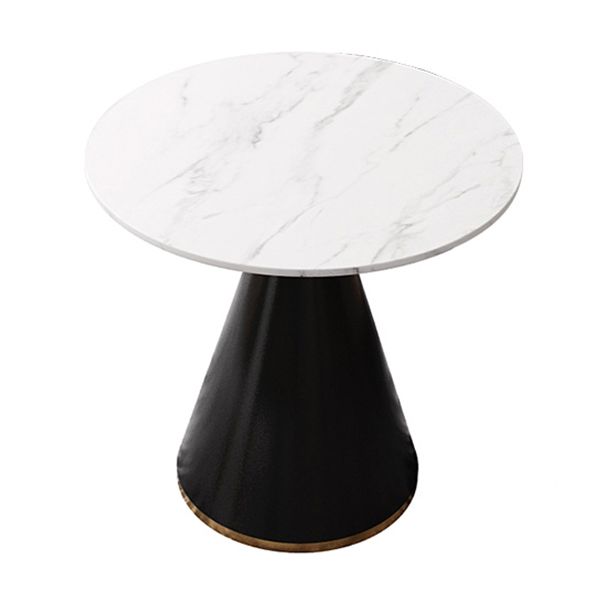 Table de salle à manger en pierre fritrée moderne table ronde blanche avec base de piédestal