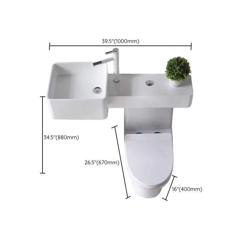 Contemporary Flush Toilet Floor Mount One-Piece Toilet Toilet Bowl