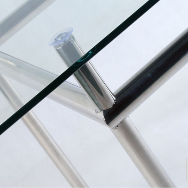 Mesa de comedor rectangular contemporánea mesa interior con 4 patas de metal