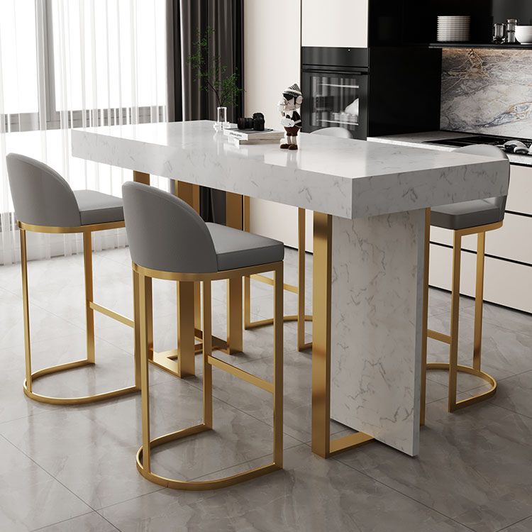 Indoor Modern Pub Dining Set 1/2/5 Pieces White Stone Top Bar Pub Table Set