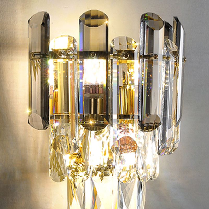 Postmodern Wall Light Geometric Crystal 16" High Wall Sconce for Bedroom