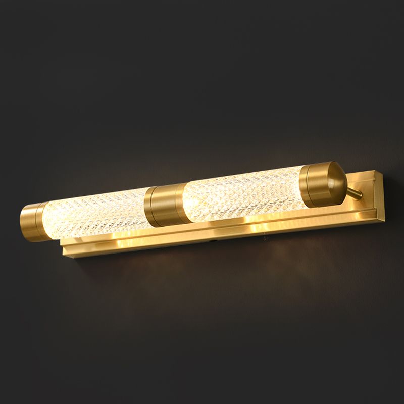 Luce murale a specchio lineare in metallo moderno lampada a parete multipla in ottone