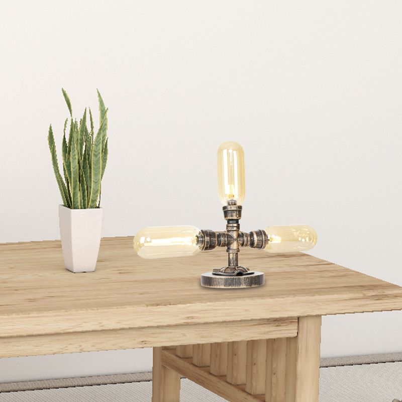 Bronze âgé de 3 ampoules LED LEMPEUR AMBER INDUSTRIE