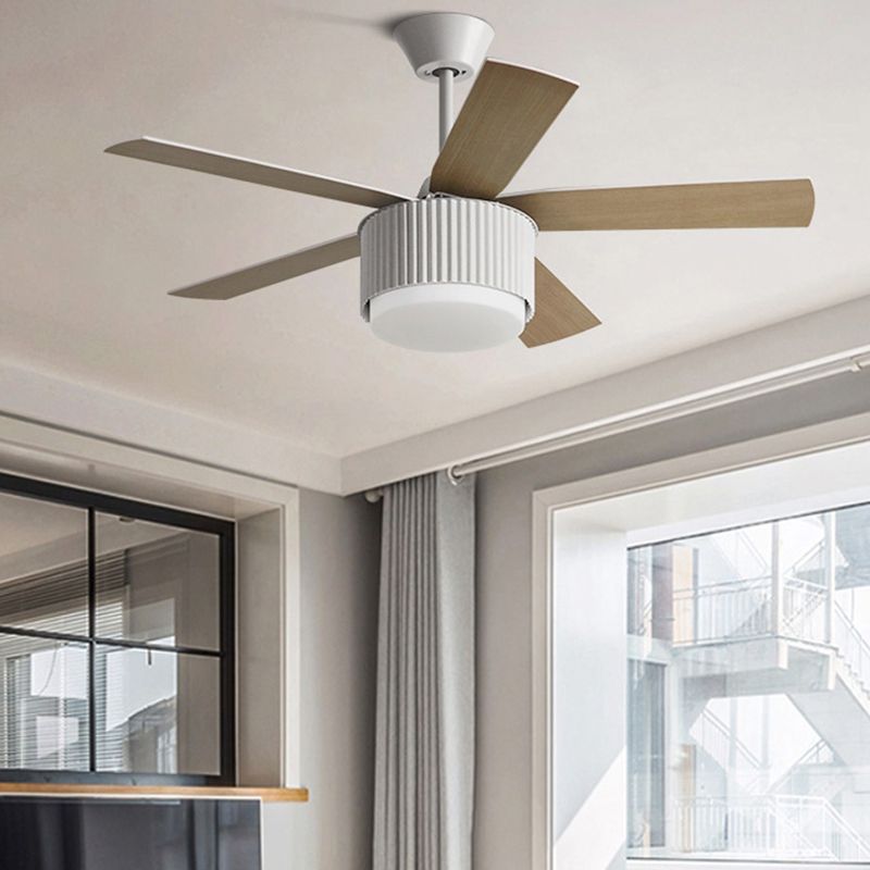 Metal Fan Shape Ceiling Fans Kid Style 1 Light Ceiling Mount Fan Fixture for Living Room