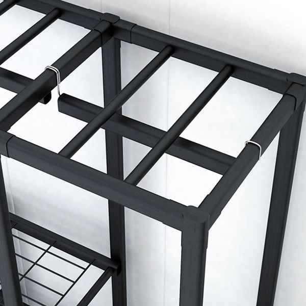 Black Steel Frame Wardrobe Contemporary Folding Wardrobe Armoire