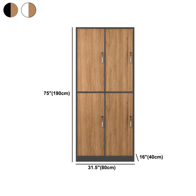 Contemporary Brown Storage Cabinet Manufactured Wood Hinged Door Cabinet