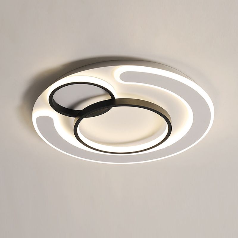 Plafonnier LED à anneau fin Simplicité Acrylique 3 têtes Plafonnier en LED intégrée
