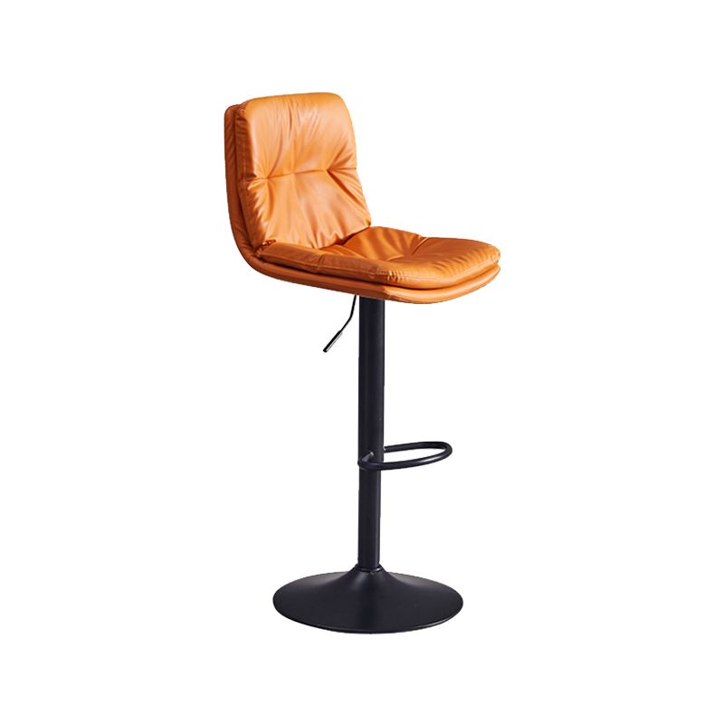 Contemporary Adjustable Height Swivel Backrest Bar Stool with Footrest