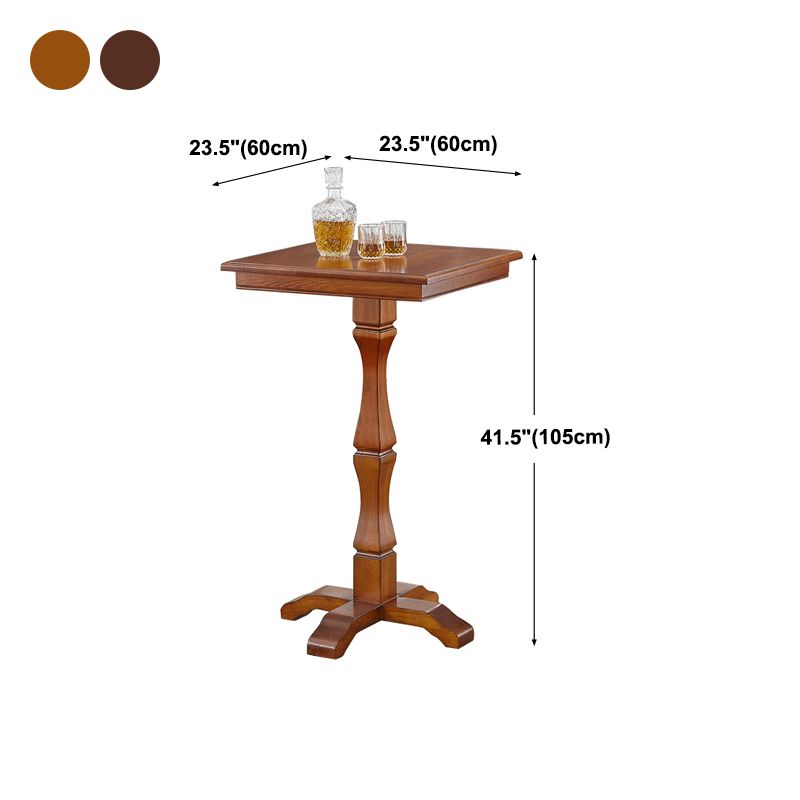 Modern Brown Wood Counter Table with Rectangle Table Top Trestle Table - 42" H