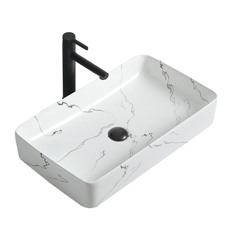 Modern Porcelain Trough Sink Oval-shape Trough Bathroom Sink