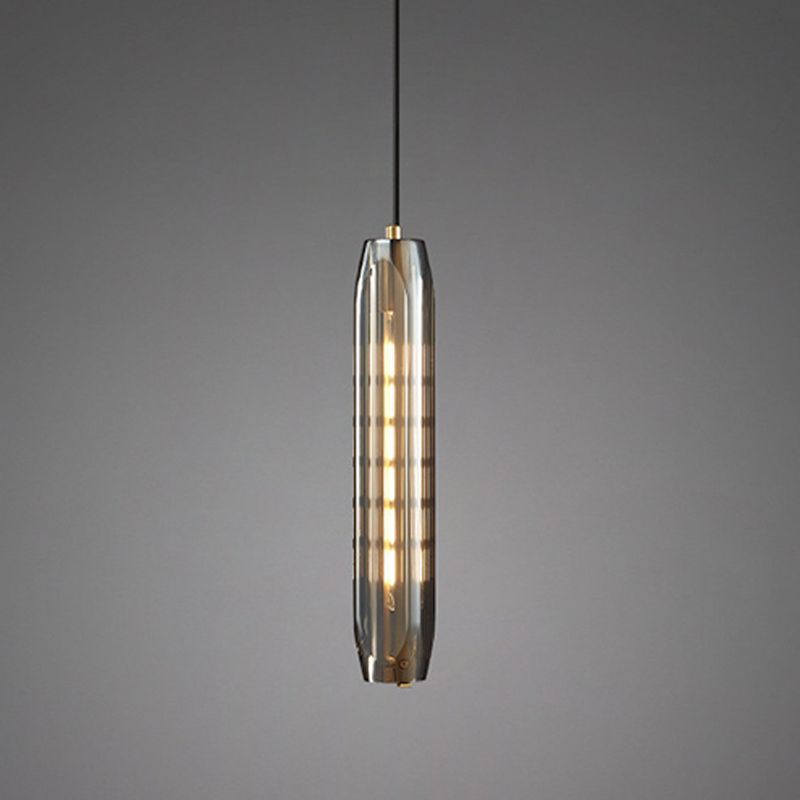 Crystal cilindrisch hanger licht in moderne luxe stijl koperen hangende lamp voor slaapkamer