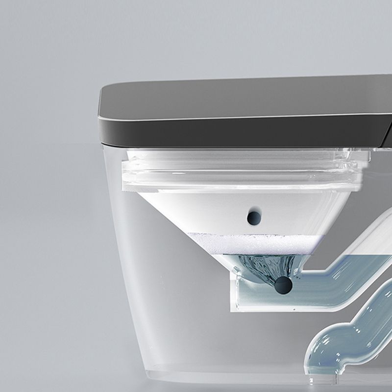 Modern Floor Mount Flush Toilet Heated Seat Included Toilet Bowl for Washroom