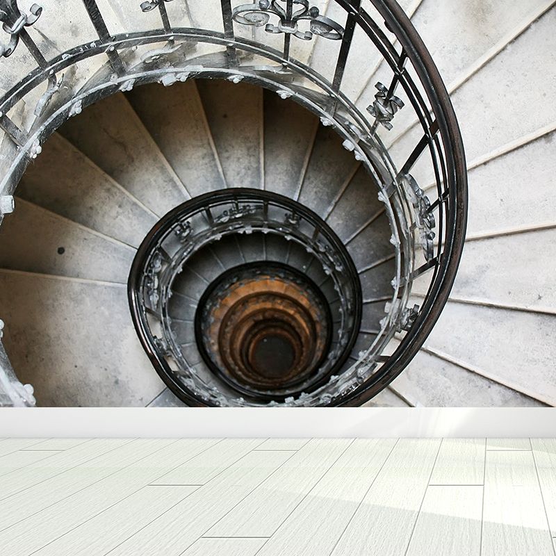 Photo Print Swirly Staircase Mural Wallpaper Huge Wall Covering for Accent Wall, Custom Made