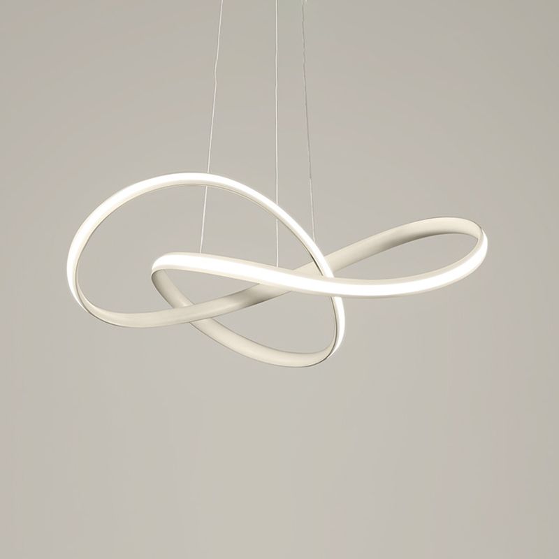 Acrylic Linear LED Hanging Lamp in Modern Simplicity Metal Pendant Light for Dining Room