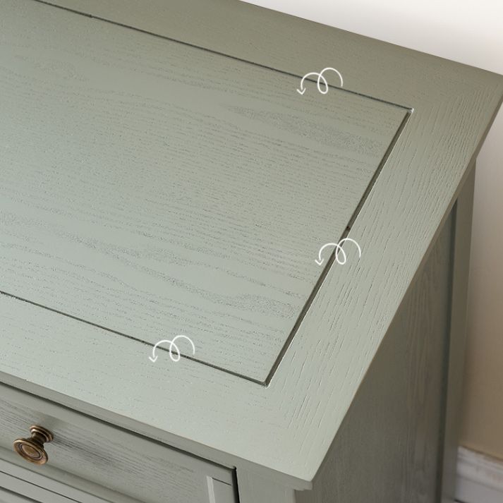Solid Wood Storage Chest Glam Horizontal Dresser with Drawers