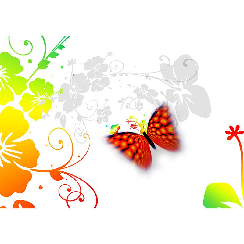 Butterfly Pattern Mildew Resistant Mural Illustration Sitting Room Wall Mural