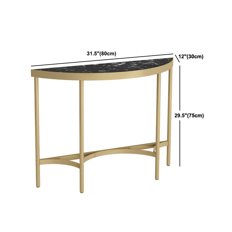 Modern Marble Console Sofa Table Half Moon Shape End Table for Hall