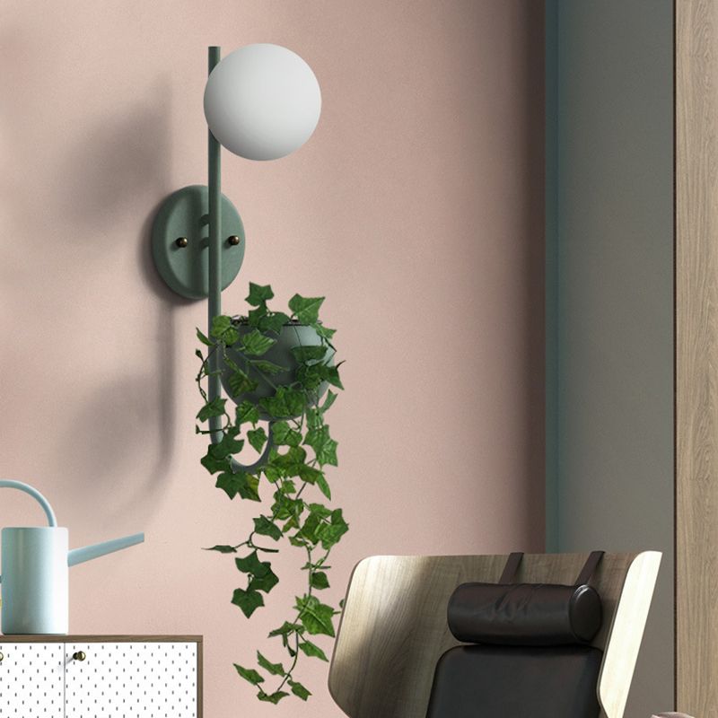1 leichte Ballleuchte Lampe Industriegelb/blau/grünes Metall LED -Pflanzen Wandmontage Beleuchtung für Restaurant