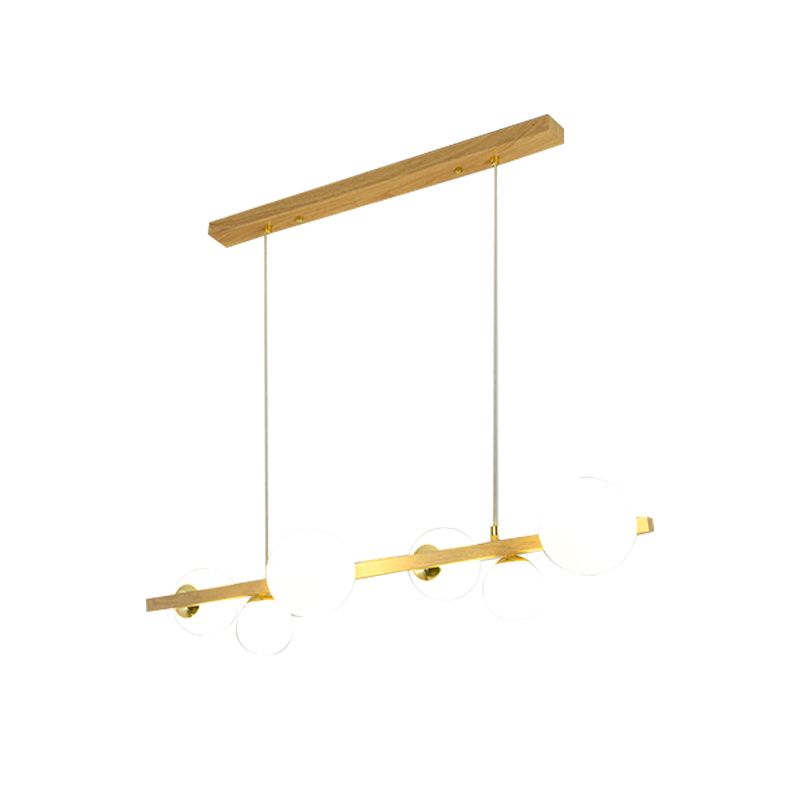 Contemporary Adjustable Length Hanging Light Globe Glass Pendant Light for Kitchen