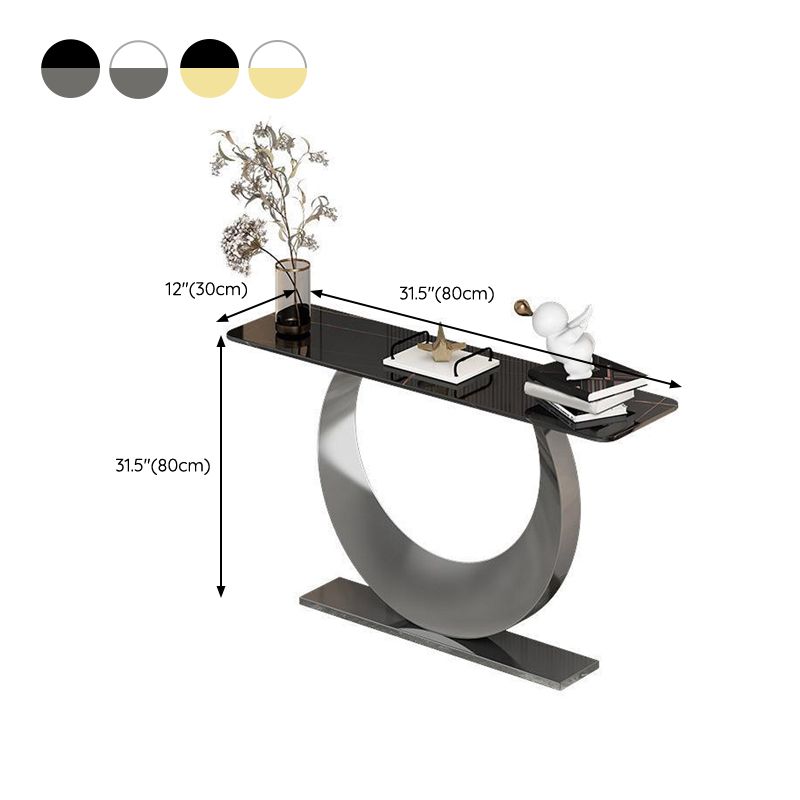 Contemporary Console Accent Table Rectangle Console Table in Stone