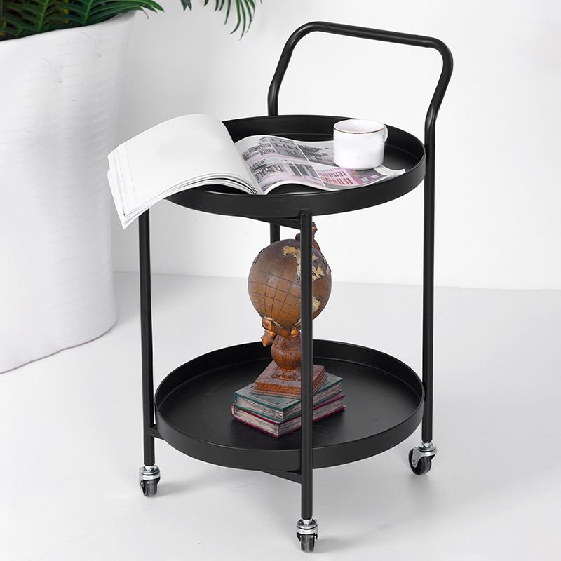 Modernistic Style Accent Side Table Round Metal Living Room Corner Table