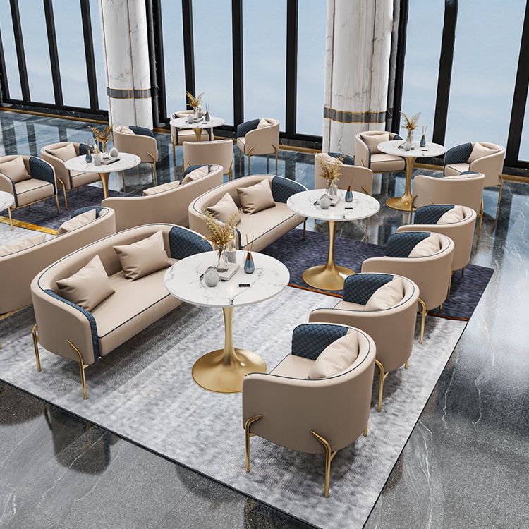 Glam Style Sintered Stone Set Round 1/3/4/5 Pieces Dining Set for Home Use