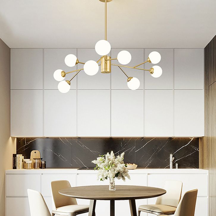 Stile di minimalismo nordico Molecolare lampadario bianco a sfera di vetro a sfera per il soggiorno dell'illuminazione